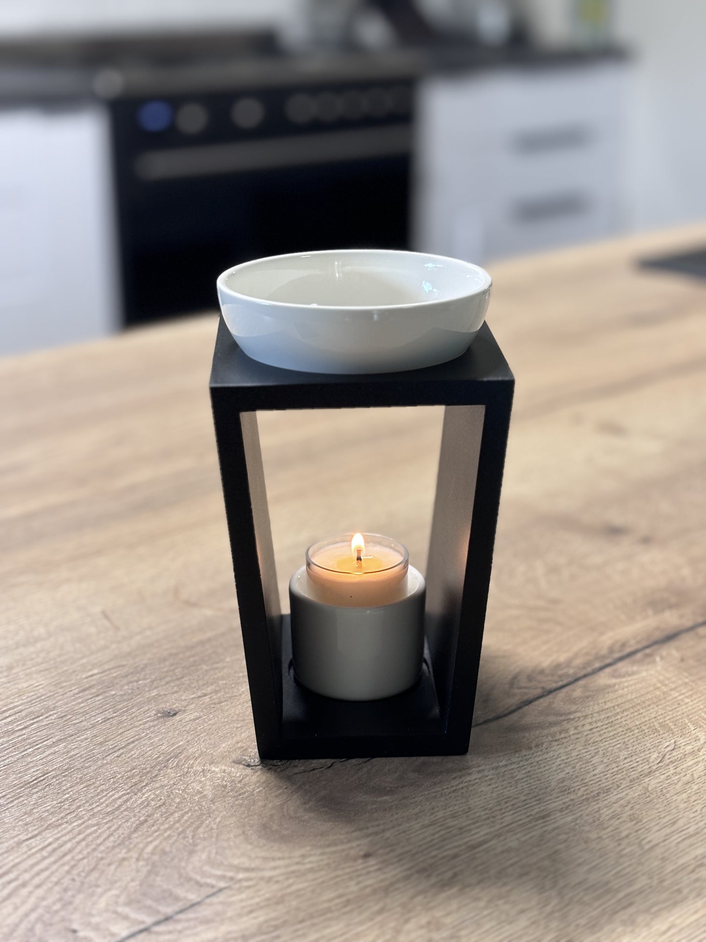 Matt Black Wooden Oil Burner